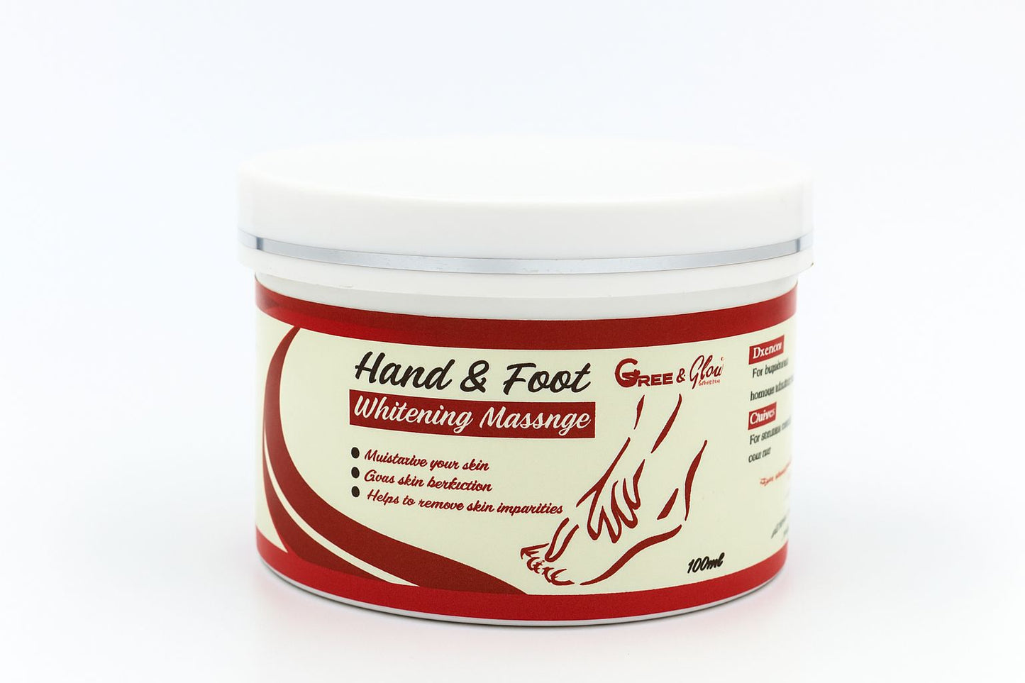 Green & Glow Hand & Foot Whitening Massage Cream – Soft, Bright & Smooth Skin (100ml)