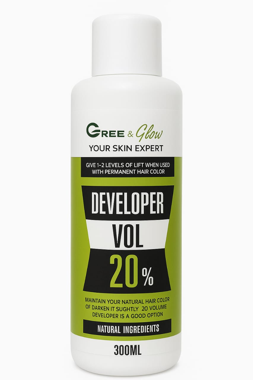 Green & Glow Hair Color Developer 20 Volume – Professional Cream Peroxide (300ml)