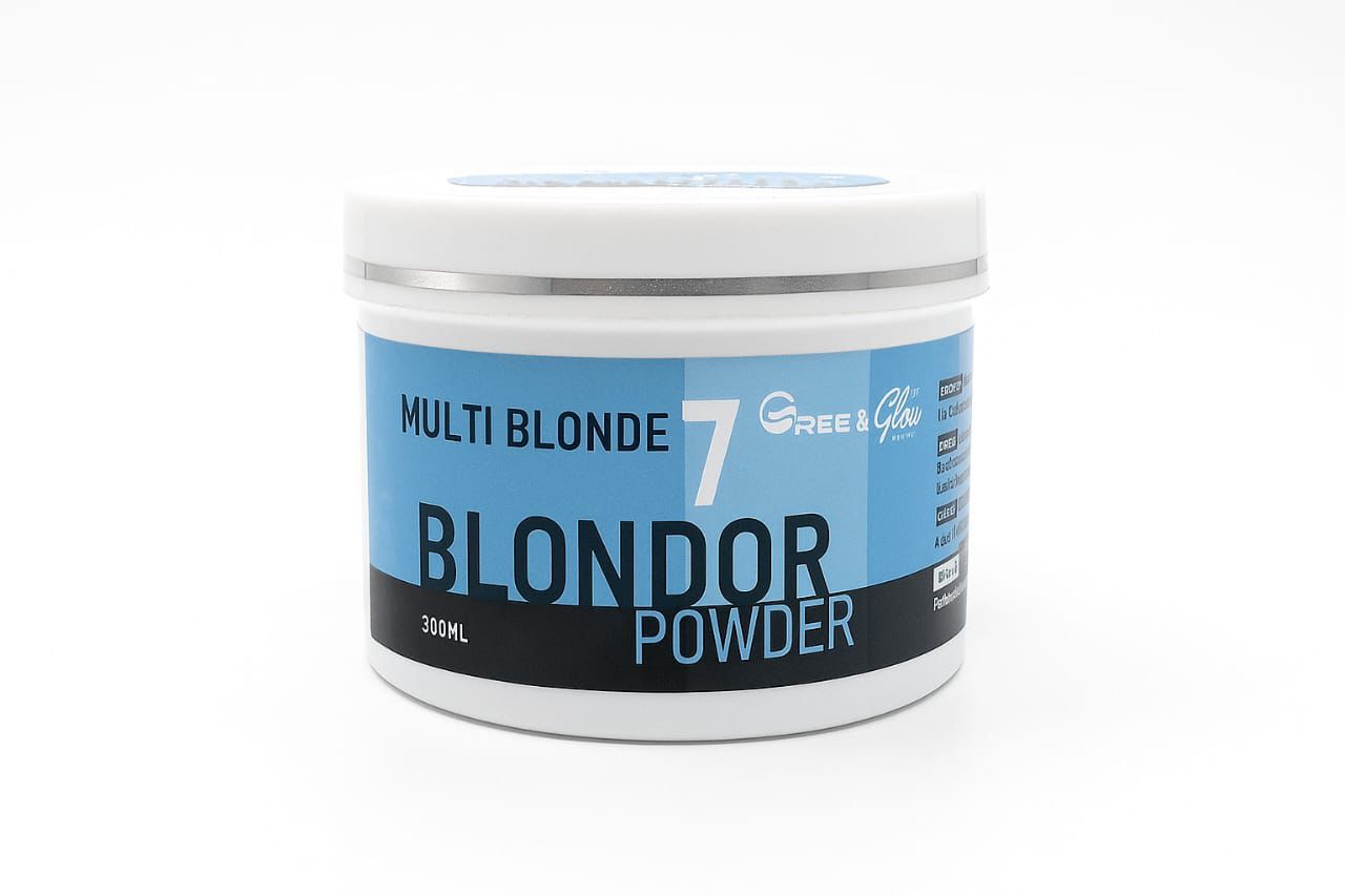 Green & Glow Multi Blonde 7 Blondor Powder – Professional Hair Lightening Formula (100ml)