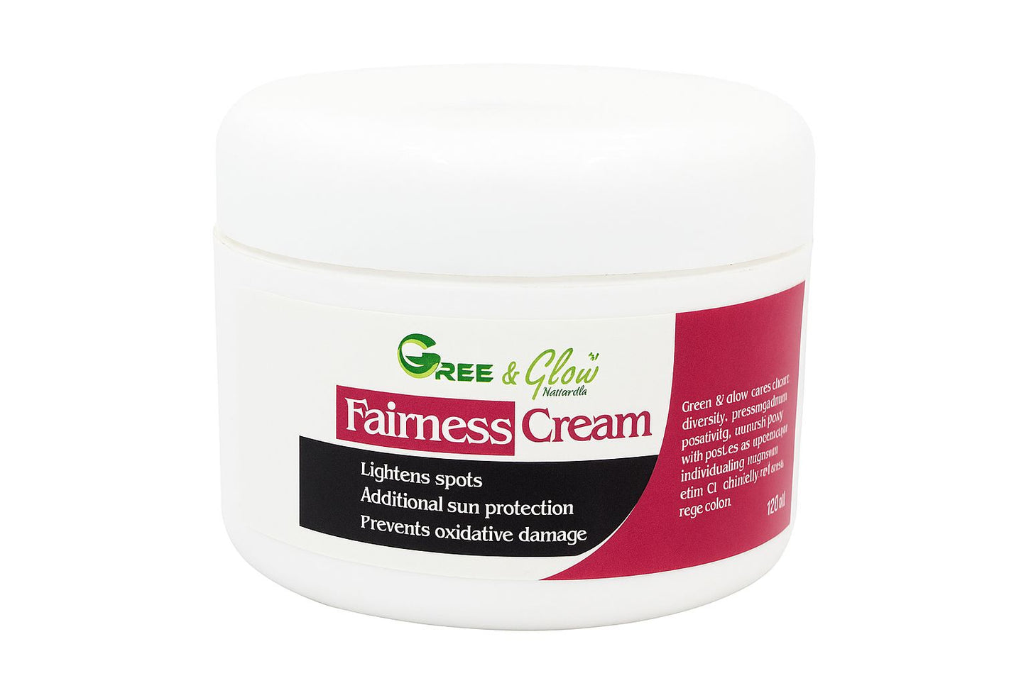Green & Glow Fairness Cream – Spot Lightening & Sun Protection Formula (120ml)